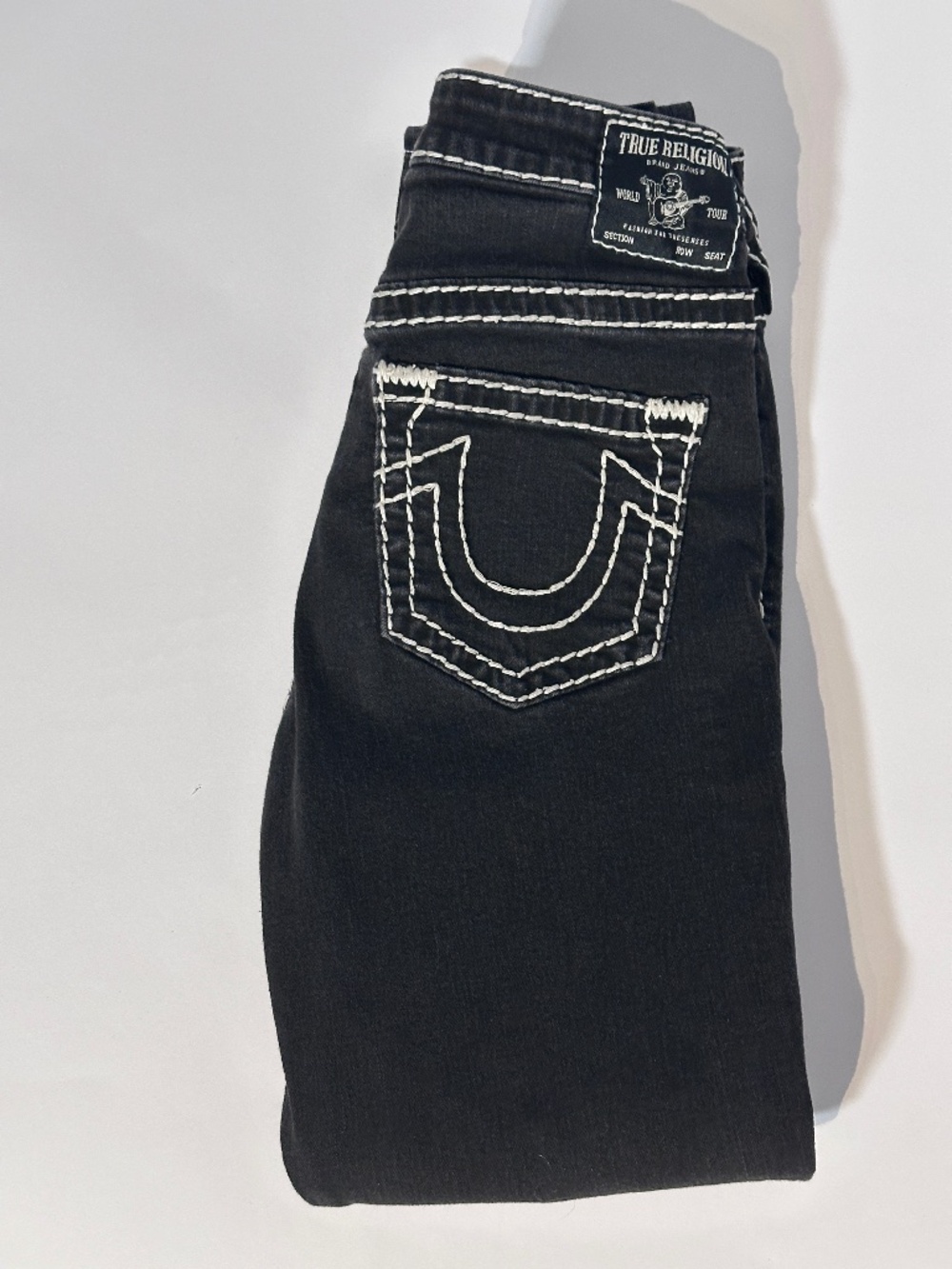 True Religion Jennie Curvy Mid‑Rise Super Skinny Jeans – Black (Size 29)